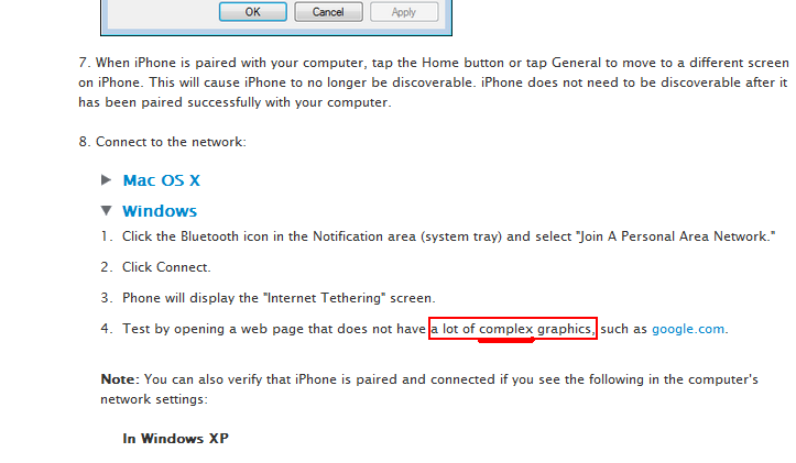Apple Tethering Instructions